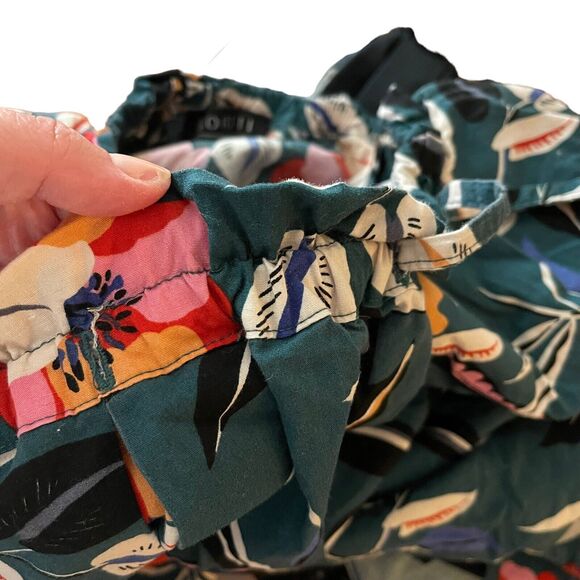 Eloquii Plus 14 Full Skirt A-line Tropical Floral Printed Cotton Pockets - Picture 4 of 8